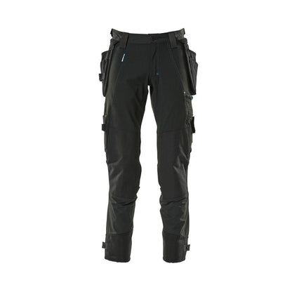 Pantalon avec poches suspendues, pantalon stretch, noir