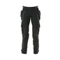 Pantalon avec poches suspendues, pantalon stretch, noir