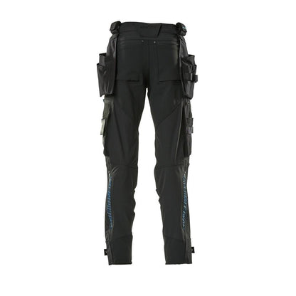 Pantalon avec poches suspendues, pantalon stretch, noir