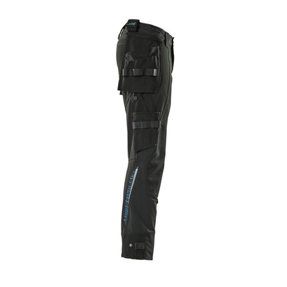 Pantalon avec poches suspendues, pantalon stretch, noir
