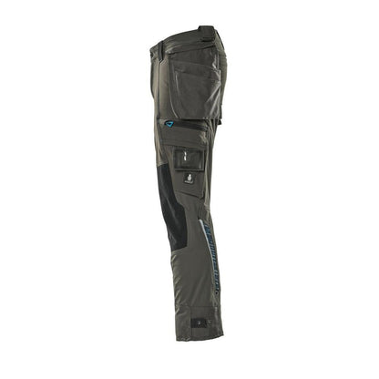 Pantalon avec poches suspendues, pantalon stretch, anthracite foncé