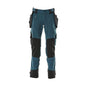 Broek met hangende zakken, stretchbroek, donker petroleum
