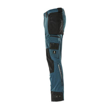 Broek met hangende zakken, stretchbroek, donker petroleum