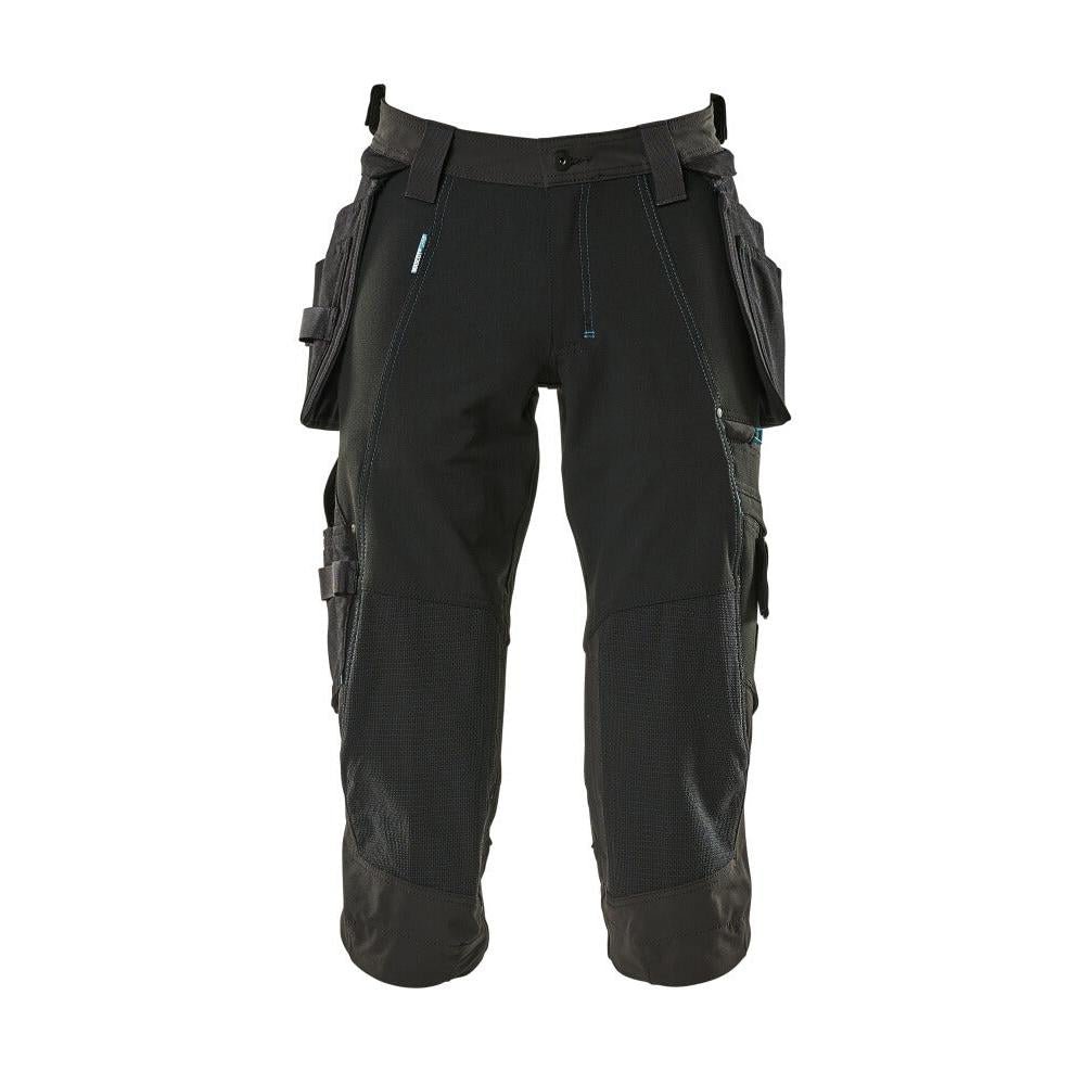 Pantalon trois-quarts, poches suspendues, pantalon trois-quarts stretch, noir