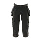 Pantalon trois-quarts, poches suspendues, pantalon trois-quarts stretch, noir