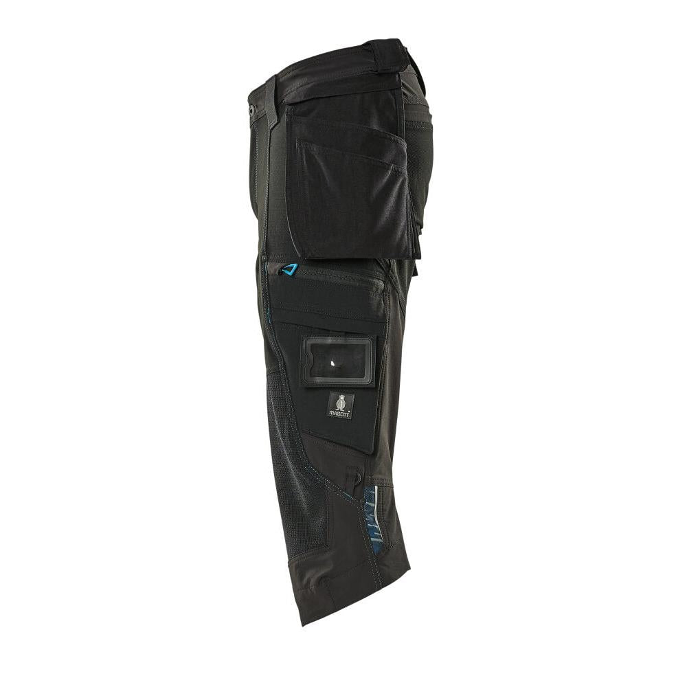Pantalon trois-quarts, poches suspendues, pantalon trois-quarts stretch, noir