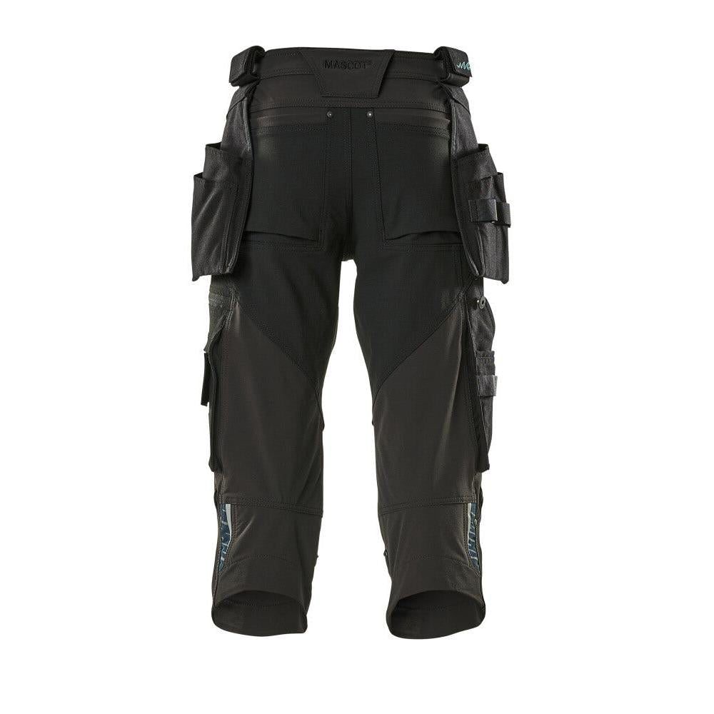 Pantalon trois-quarts, poches suspendues, pantalon trois-quarts stretch, noir