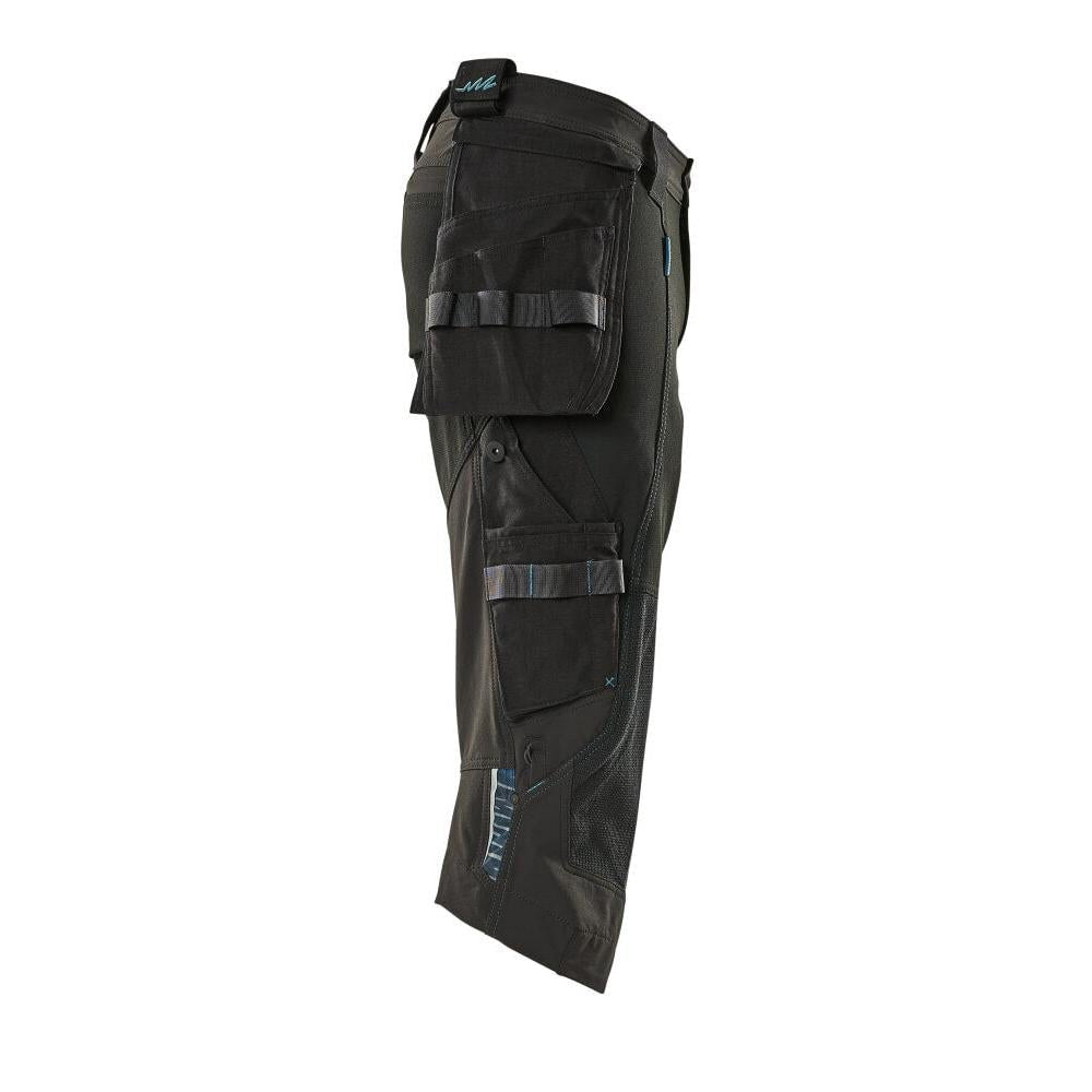 Pantalon trois-quarts, poches suspendues, pantalon trois-quarts stretch, noir