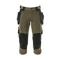Pantalon trois-quarts, poches suspendues, pantalon trois-quarts stretch, vert mousse