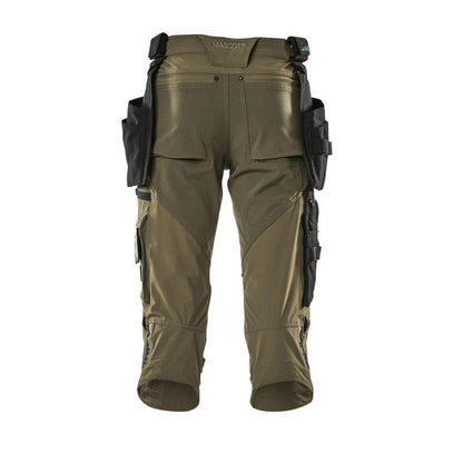 Pantalon trois-quarts, poches suspendues, pantalon trois-quarts stretch, vert mousse