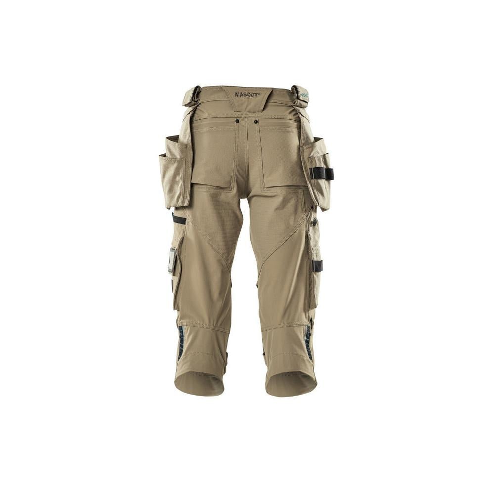 Pantalon trois-quarts, poches suspendues, pantalon trois-quarts stretch, kaki clair