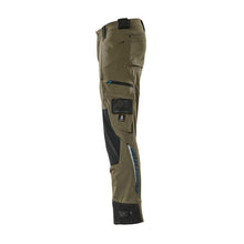 Pantalon avec poches genoux en Dyneema, pantalon stretch, vert mousse