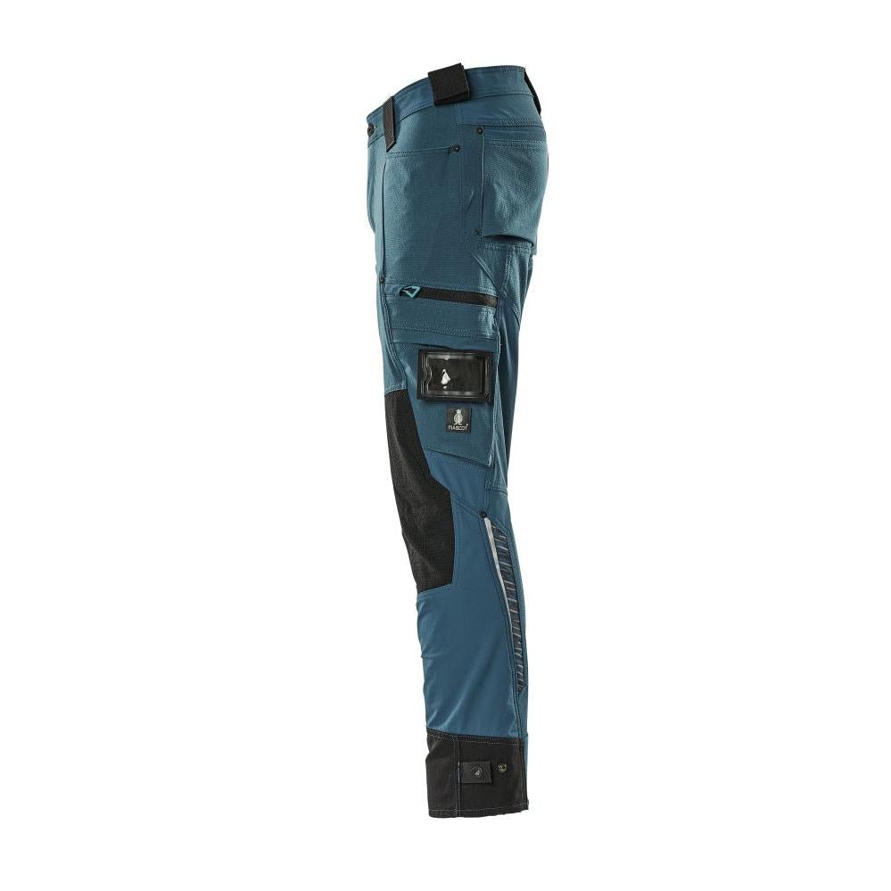 Pantalon avec poches genoux en Dyneema, pantalon stretch, pétrole foncé