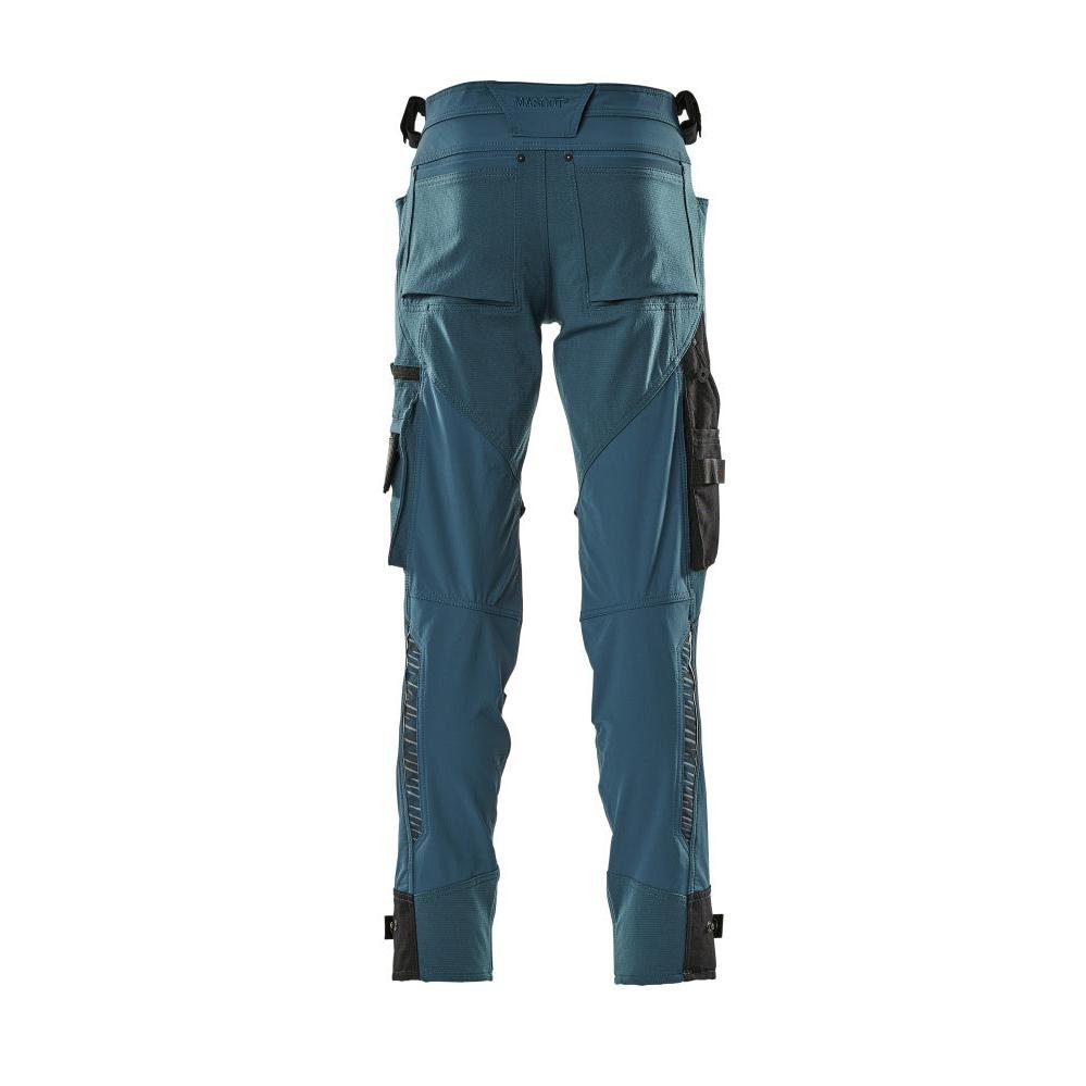Pantalon avec poches genoux en Dyneema, pantalon stretch, pétrole foncé