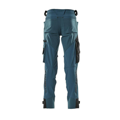 Pantalon avec poches genoux en Dyneema, pantalon stretch, pétrole foncé