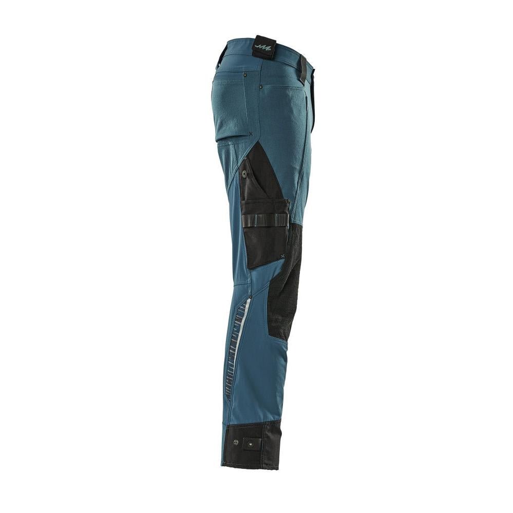 Pantalon avec poches genoux en Dyneema, pantalon stretch, pétrole foncé