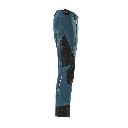 Pantalon avec poches genoux en Dyneema, pantalon stretch, pétrole foncé