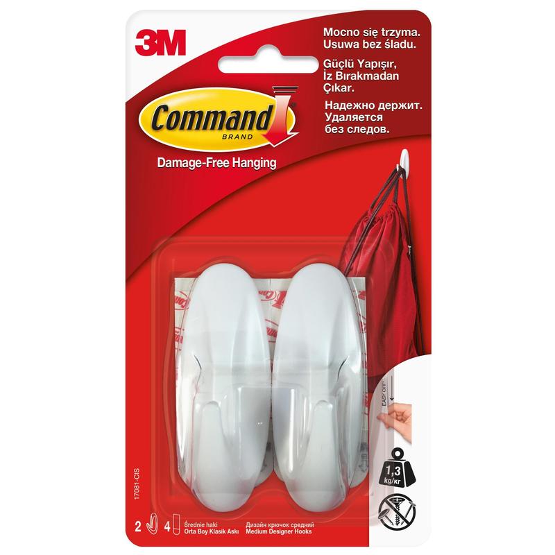 Command Designer Hook Medium 17081 2 crochets, 4 bandes | Paquet (1 pièce)