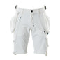 Short, poches suspendues amovibles, short artisan stretch, blanc
