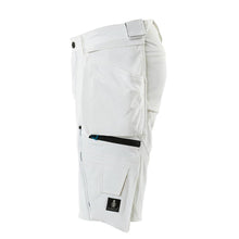 Shorts, afneembare hangende zakken, stretch werkbroek, wit