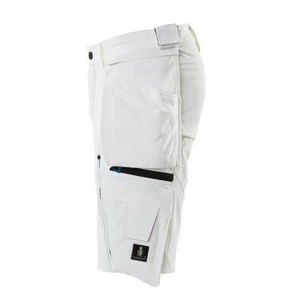 Short, poches suspendues amovibles, short artisan stretch, blanc
