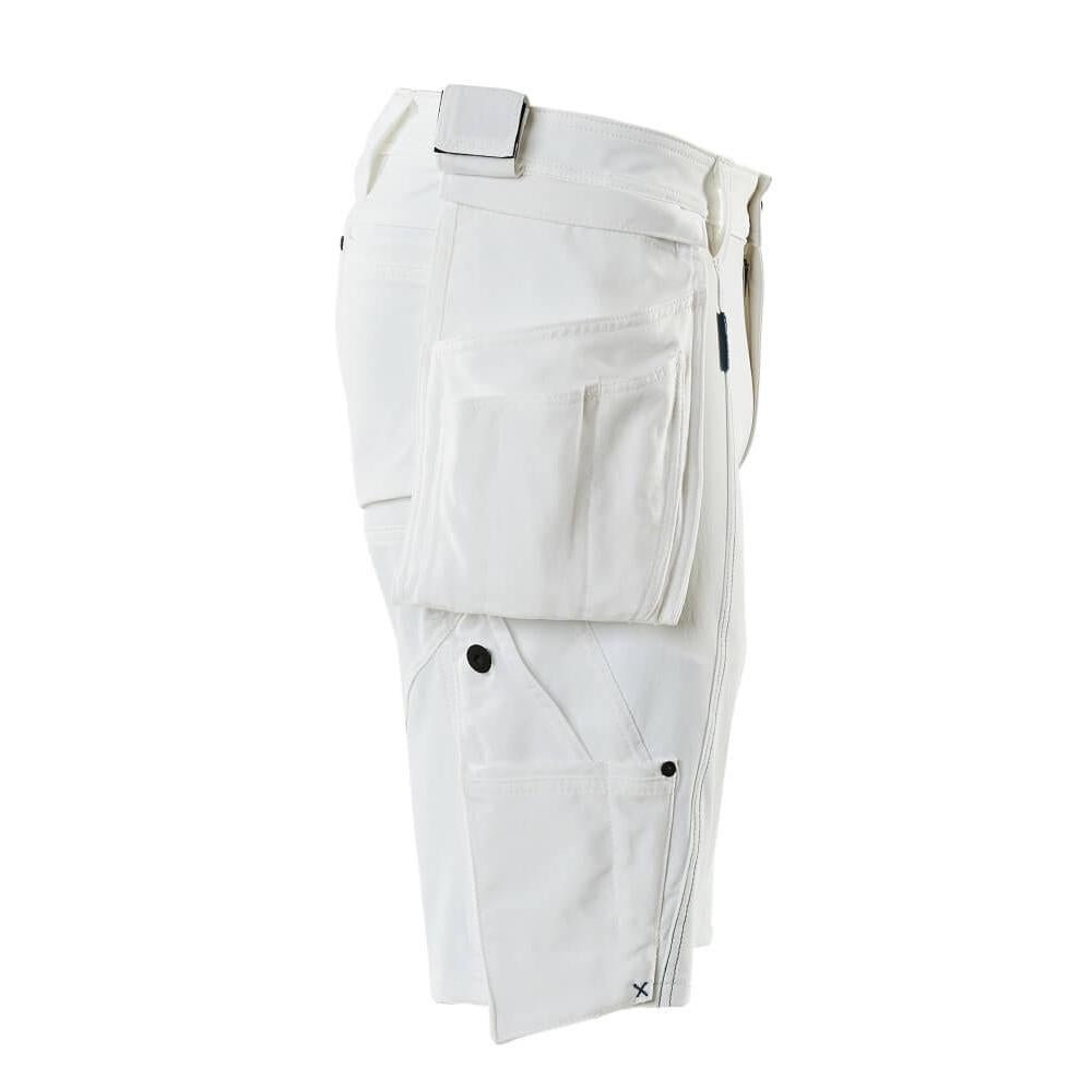 Short, poches suspendues amovibles, short artisan stretch, blanc