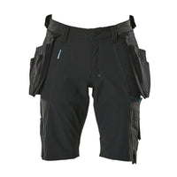Short, poches suspendues amovibles, short artisan extensible, noir