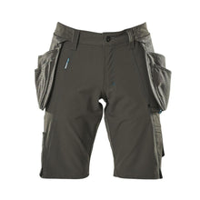Shorts, afneembare hangende zakken, stretch werkbroek, donker antraciet