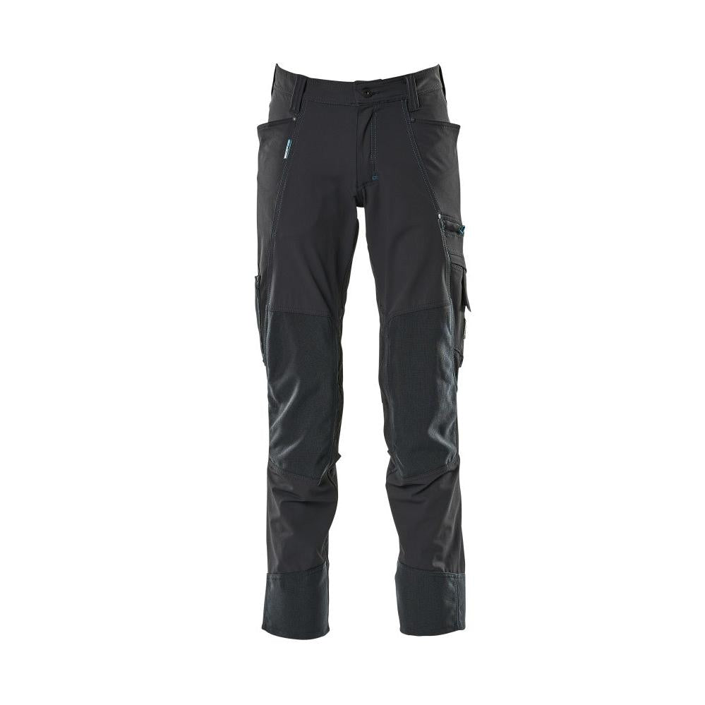 Pantalon avec poches genoux, stretch, pantalon léger, noir-bleu