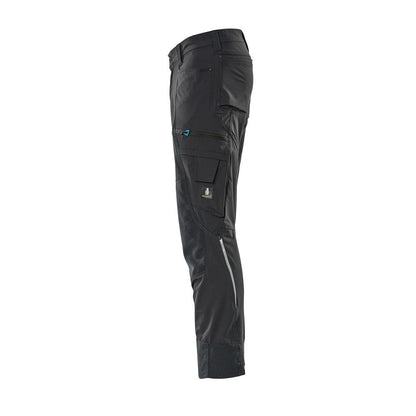 Pantalon avec poches genoux, stretch, pantalon léger, noir-bleu