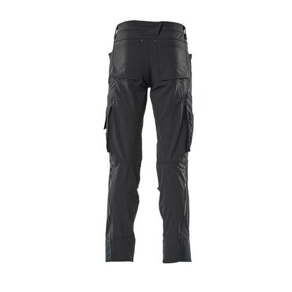 Pantalon avec poches genoux, stretch, pantalon léger, noir-bleu