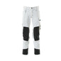 Broek met kniezakken, stretch, lichte broek, wit