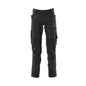 Pantalon avec poches genoux, pantalon léger stretch, noir