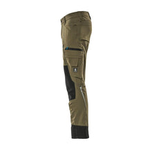 Broek met kniezakken, stretch, lichte broek, mosgroen