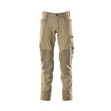Broek met kniezakken, stretch, lichte broek, licht kaki