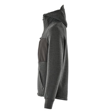 Sweatshirt met capuchon, sweatshirt met ritssluiting en capuchon, zwart gemêleerd/zwart