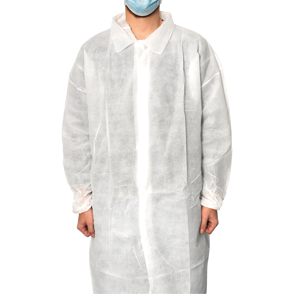 MaiMed-Coat V, bezoekersjas van fleece met 4 drukknopen, ca. 120 cm