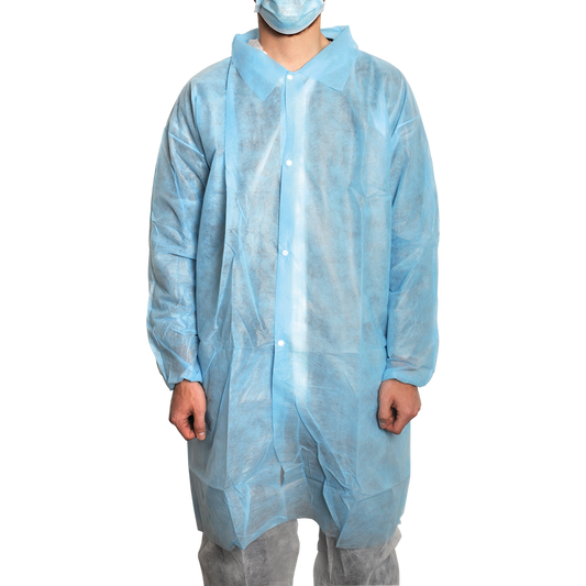 MaiMed-Coat V, bezoekersjas van fleece met 4 drukknopen, ca. 120 cm