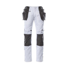 Pantalon avec poches suspendues, pantalon léger, blanc/anthracite foncé