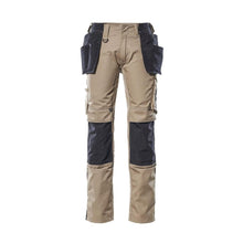 Pantalon avec poches suspendues, pantalon léger, kaki clair/noir