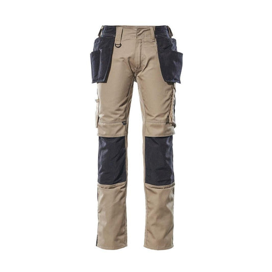Pantalon avec poches suspendues, pantalon léger, kaki clair/noir