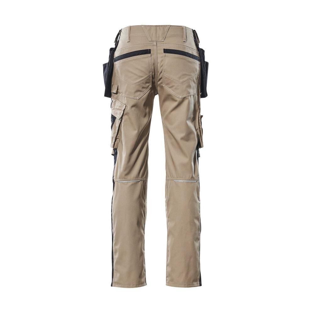 Pantalon avec poches suspendues, pantalon léger, kaki clair/noir