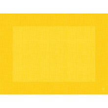 Die Auslaufartikel: Dunicel-Tischsets Linnea gelb von Duni GmbH sind rechteckige 30 x 40 cm große gelbe Tischsets mit einem dezenten Strukturmuster und einem etwas dunkleren Rand. Die Packung enthält 100 Stück.