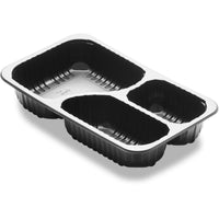 Le plateau-repas Duni GmbH 3-comp 3 Noir PP/MIN (260 x 158 x 44,7 mm), doté de trois compartiments, est idéal pour emballer ou servir des plats. Les plateaux-repas sont livrés par lot de 384 pièces.