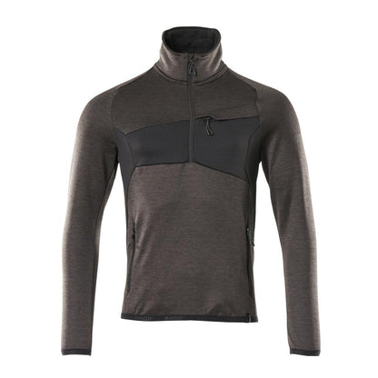 Fleece trui met microfleece jack met korte rits