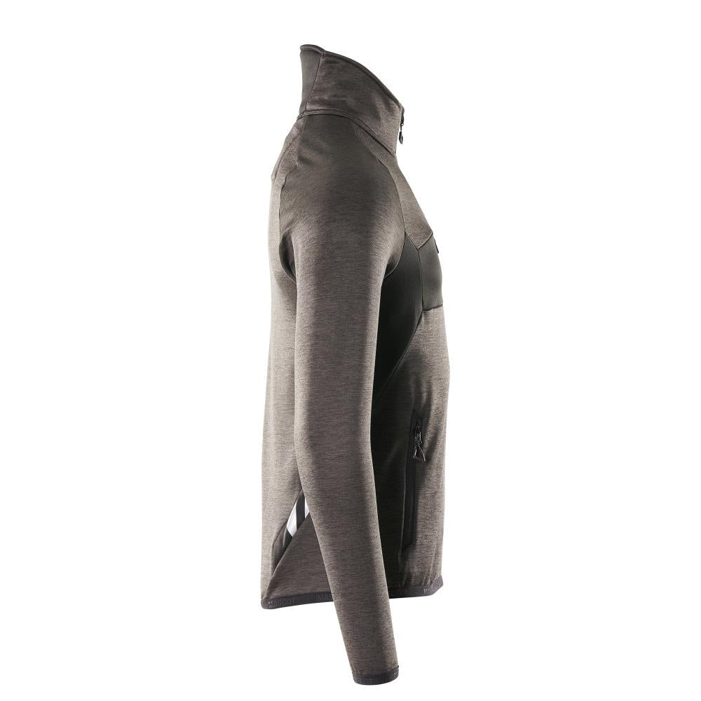 Fleece trui met microfleece jack met korte rits