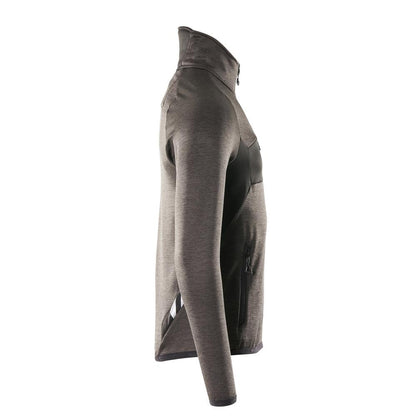 Fleece trui met microfleece jack met korte rits