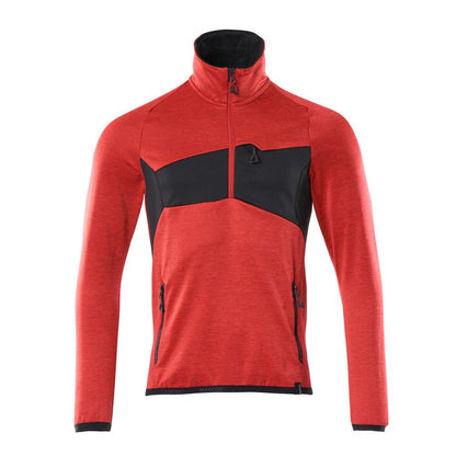 Fleece trui met microfleece jack met korte rits