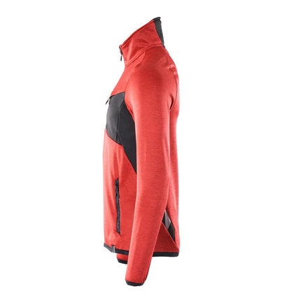 Fleece trui met microfleece jack met korte rits