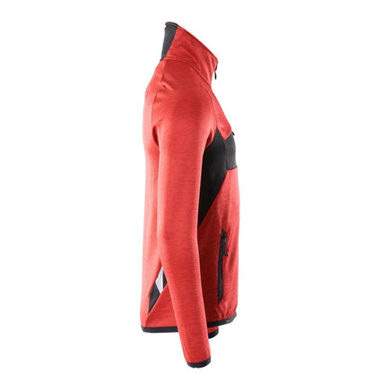 Fleece trui met microfleece jack met korte rits